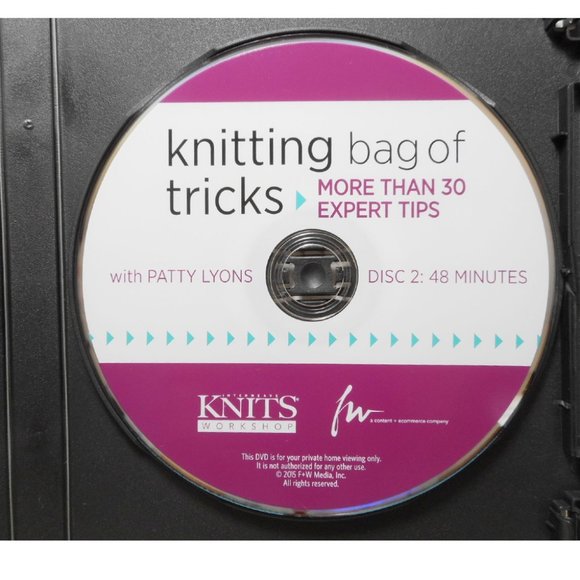 SET! Patty Lyons' Knitting tricks 2 DVDs & Vogue Knitting 360 patterns mini book - Picture 7 of 16